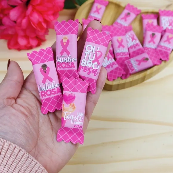 Balas Personalizadas Outubro Rosa - 50 Unidades