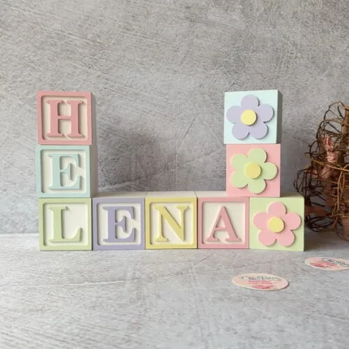Tons Pastel Cubos 6x6cm Decoração Bebê