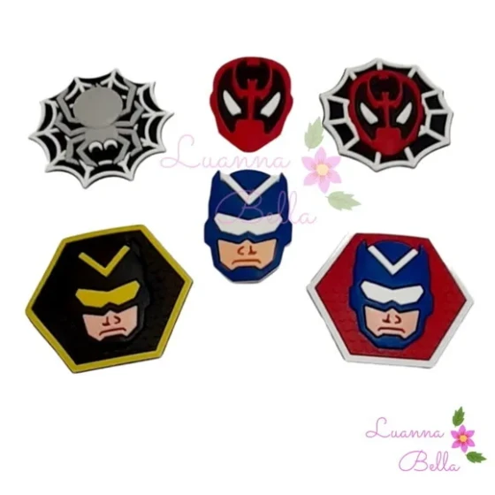 Apliques emborrachados Heróis Variados - pact c/ 6 unds