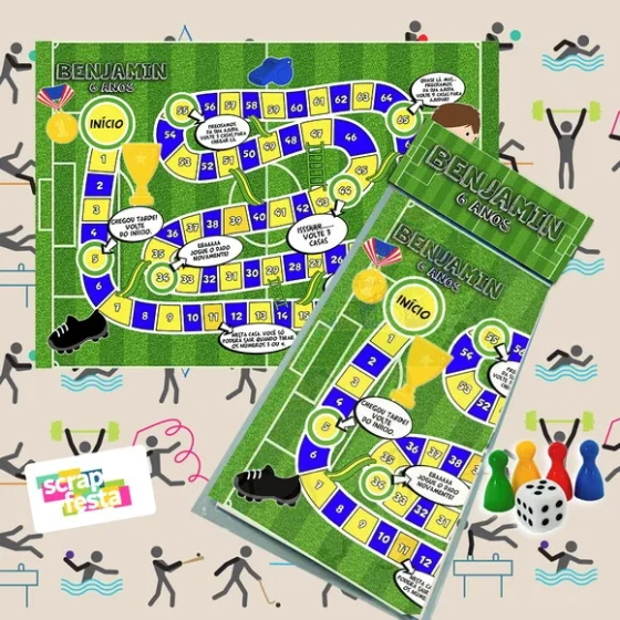 Jogo Tabuleiro Personalizado Esporte Futebol Copa Brasil