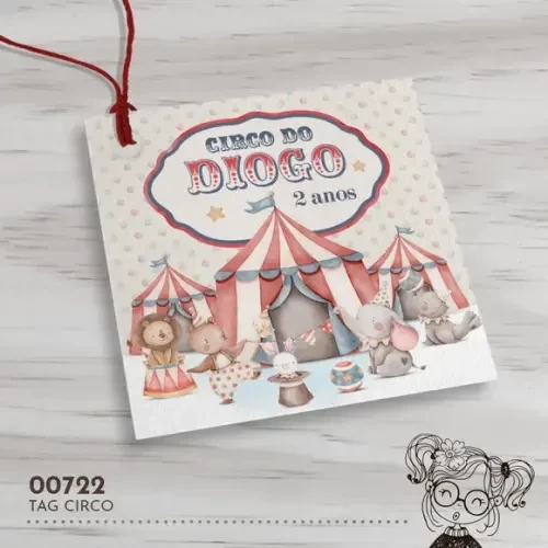 Tag Quadrada Circo - 00722