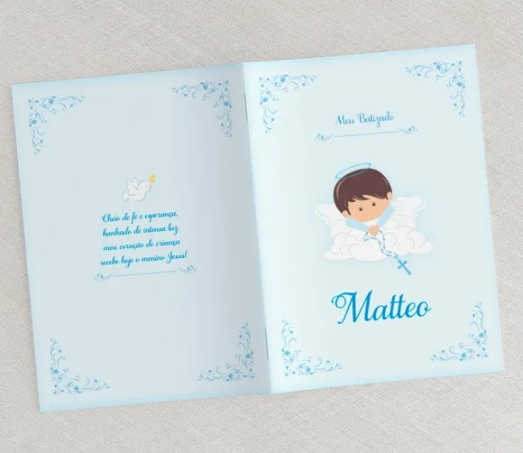 Livrinho De Orações Para Batizado Anjinho Cute