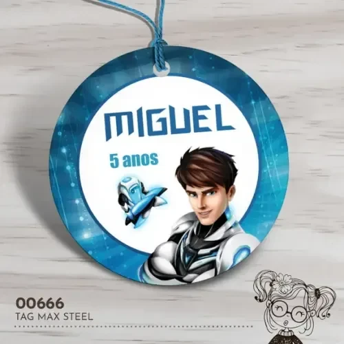 Tag Redonda Max Steel - 00666
