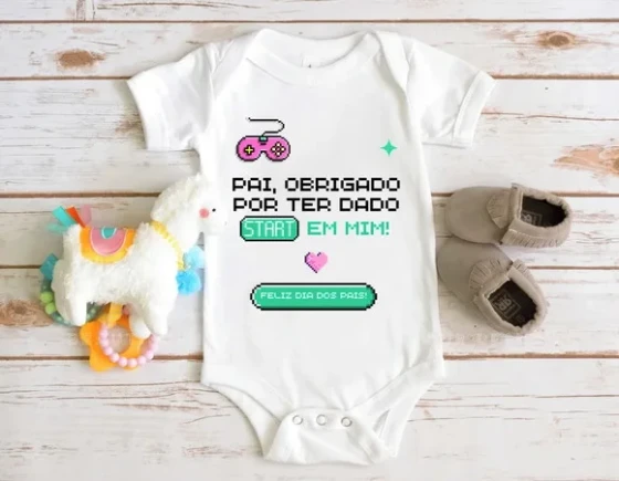 Body Bebê Pai Gamer - Presente Dia dos Pais Criativo