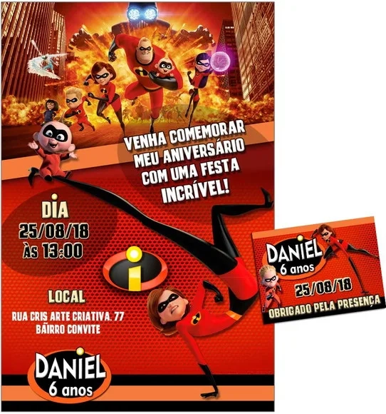 CONVITE DIGITAL C/TAG Os Incríveis