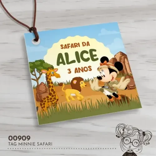 Tag Quadrada Minnie Safari - 00909