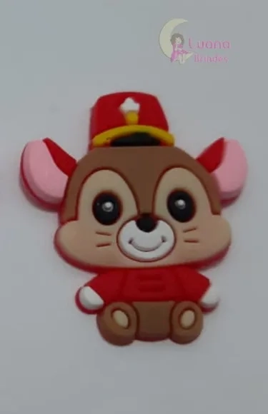 Apliques Personagens Dumbo de borracha - pct c/6 unid