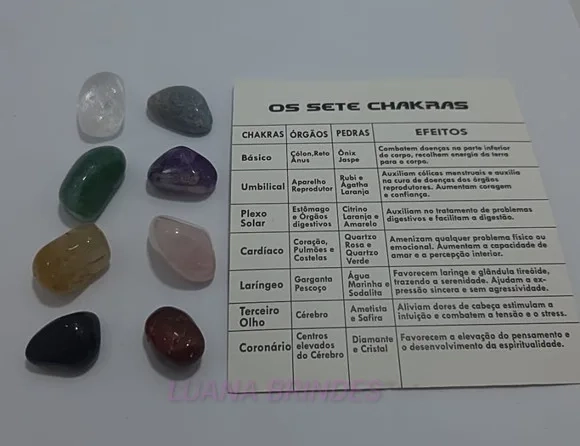Pedras Sete Chakras - pct c/8 unidades