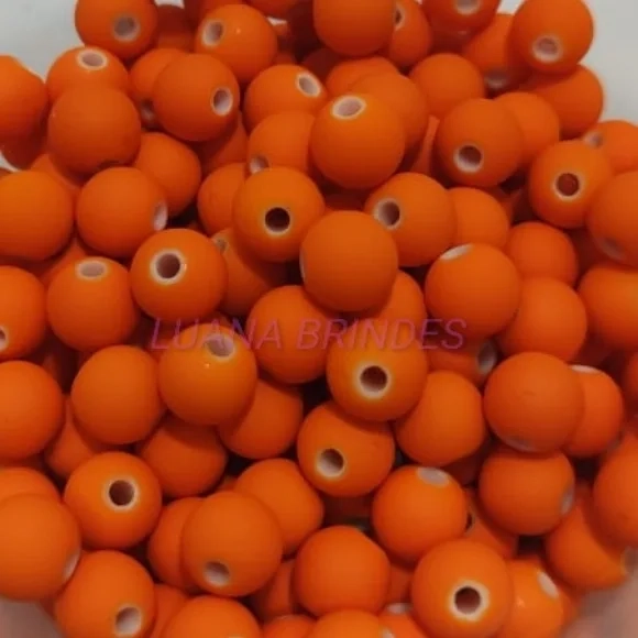 Bolinha Emborrachada Laranja 8mm Pct 100 Unidades