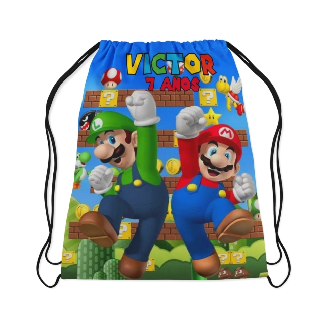 Mochilinha Personalizada para lembrancinhas do Super Mário Bros