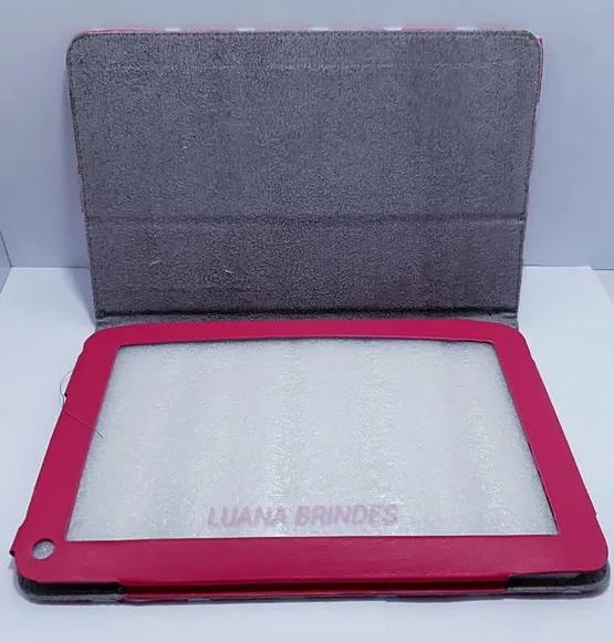 Capa Rosa de Couro para Tablet - 1 Unidade