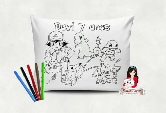 Almofada Pinte e Lave Pokémon