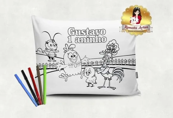 Almofada Pinte e Lave Galinha Pintadinha
