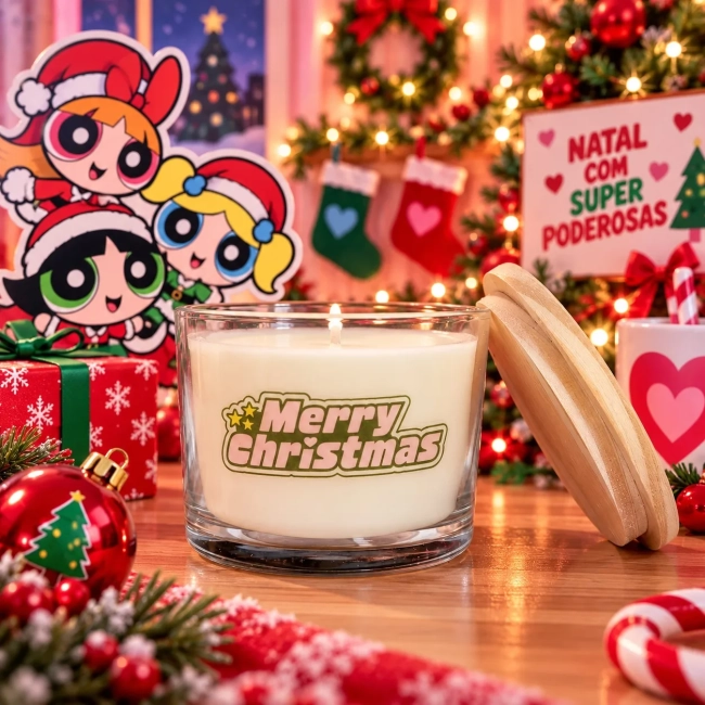 Vela Aromática no Copo Personalizada Natal As Meninas Superpoderosas - Trabalhamos com outros temas