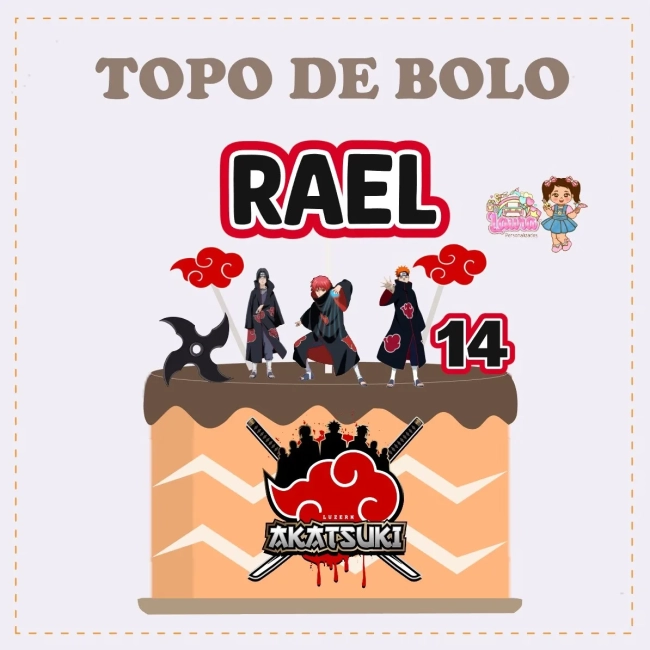 Kit Festa Só Um Bolinho AKATSUKI - Decoração de Festa
