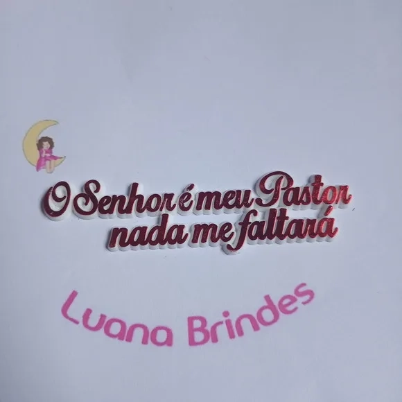 Aplique O Senhor é Meu Pastor Nada me Faltará 9,2cm 5 Unids