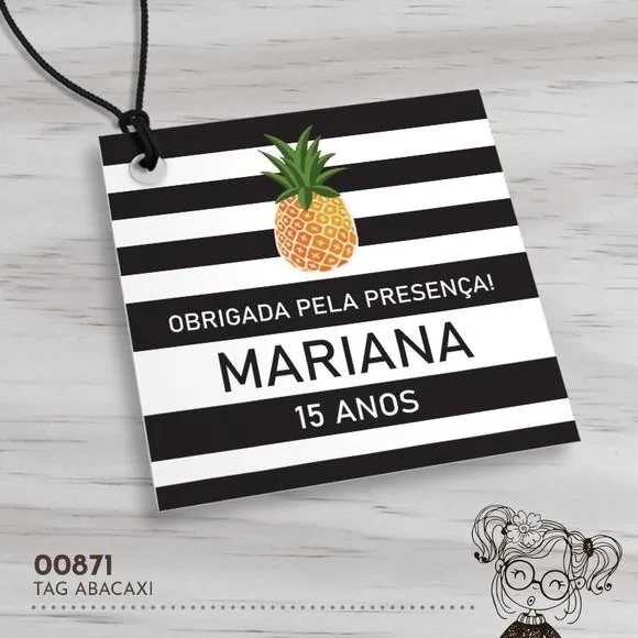 Tag Quadrada Abacaxi - 00871