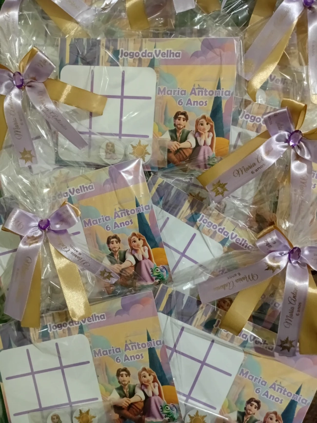 Lembrancinhas Jogo da Velha Personalizado Tema Rapunzel