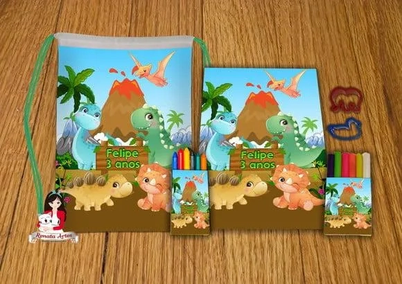 Kit Passatempo Personalizado na Mochila Dinossauros Baby