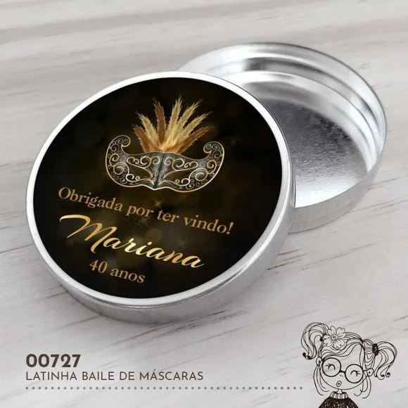 Latinha Adesivada Baile de Máscaras - 00727