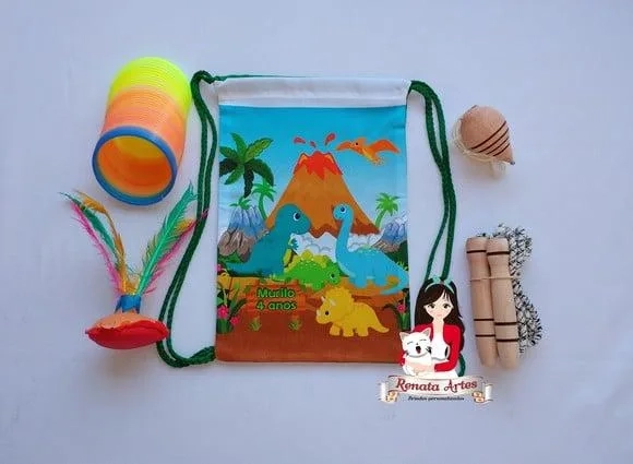 Mochila Boa Infância Personalizada Tema Dinossauro Baby