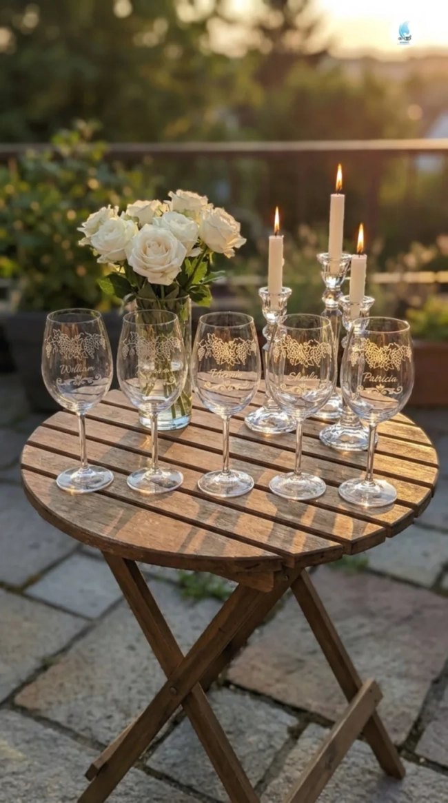 Taça de Cristal com Titânio para Vinho ou Água 580ml Jateada