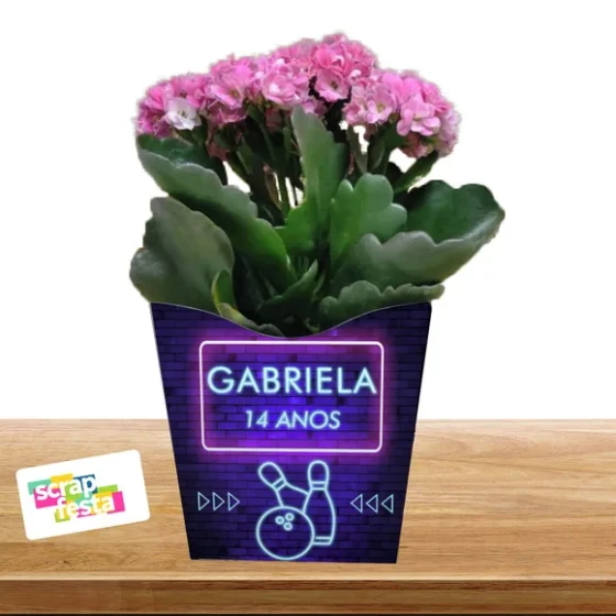 Cachepot Personalizado Festa Boliche Neon Balada