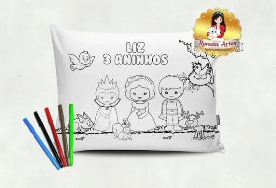 Almofada Pinte e Lave Branca de Neve