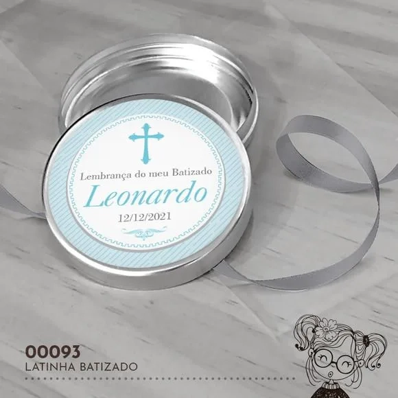 Latinha Adesivada Batizado - 00093