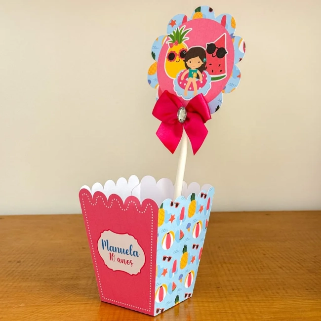PEGUE E MONTE - Centro de Mesa POOL PARTY MENINA - Decoração de Festa | Lembrancinhas | Aniversário | Personalizados