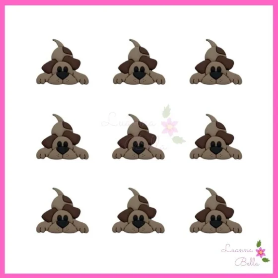 Aplique Cachorrinho Emborrachado - Pct c/ 7 Unidades
