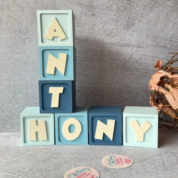 Cubos com Nome 6x6cm Ggg Ts - Decoração Bebê