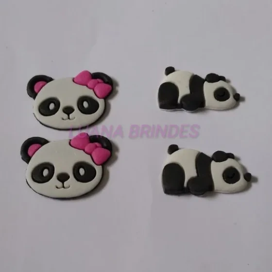 Aplique de Panda emborrachado - pct com 10 unidades