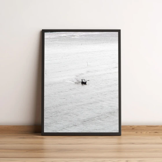 Quadro Barco de Pescador em Alto Mar 435