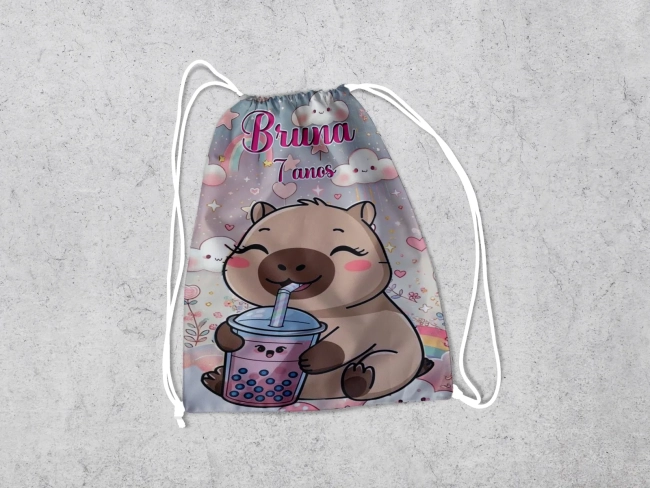 Mochilinha Personalizada para lembrancinhas da Capivara