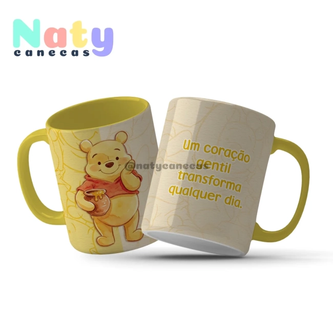 Caneca Ursinho Pooh Frases Inspiradoras