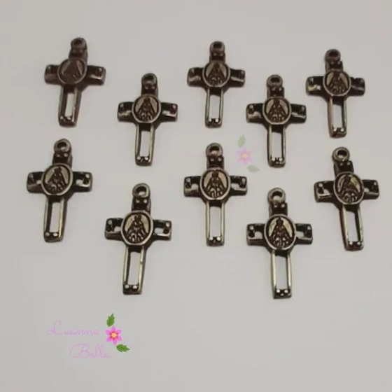 Pingente Crucifixo de Metal Dourado - pacts c/10 unds
