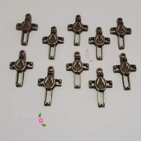 Pingente Crucifixo de Metal Dourado - pacts c/10 unds