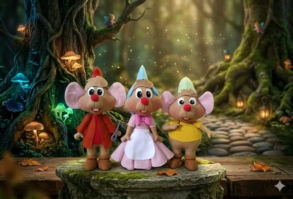 Trio Ratinhos Cinderela Feltro