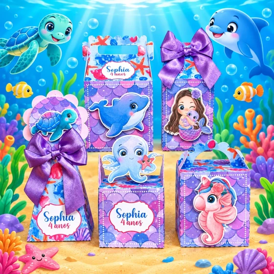Kit Personalizado Sereia 3D Arquivo Digital