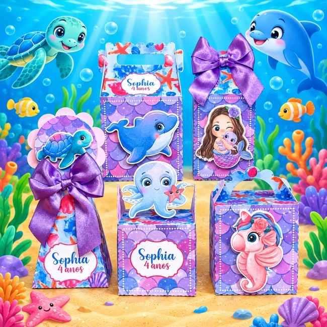Kit Personalizado Sereia 3D Arquivo Digital
