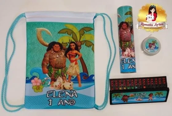 Moana - Kit Jogos Personalizados na Mochila