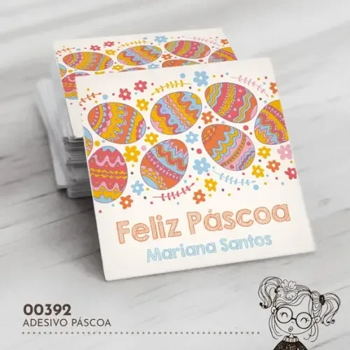 Adesivo Quadrado Páscoa - 00392