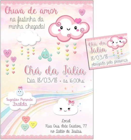 CONVITE DIGITAL C/TAG Chá de bebê Chuva de Amor 2