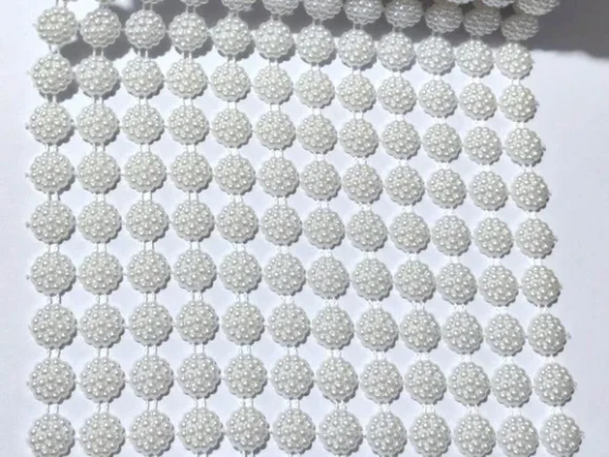 Manta Meia Pérola Cracrelada Branco 10mm Medida 13cm/1metro