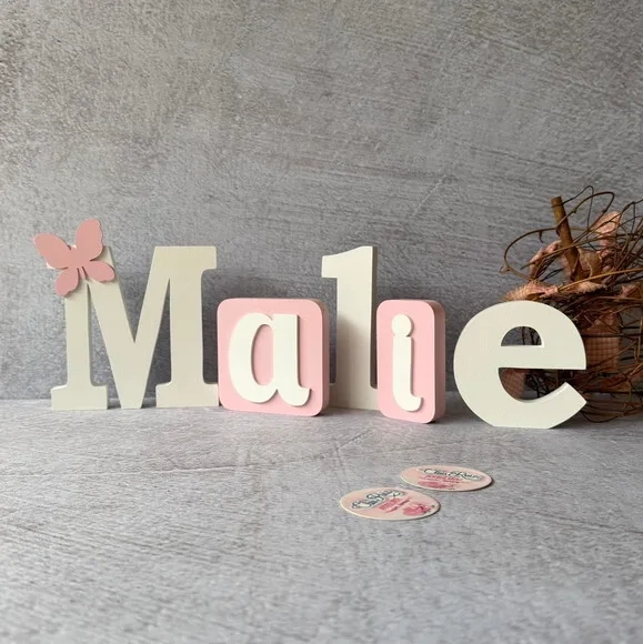 Blocos Nome Borboleta Decoração de Quarto de Bebê e Infantil