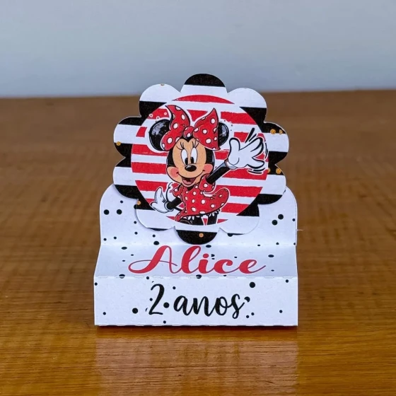 PEGUE E MONTE - Porta Bis Duplo Personalizados MINNIE VERMELHA - Decoração de Festa | Lembrancinhas | Aniversário | Personalizados