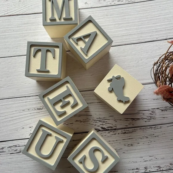 Aviãozinho - Decoração Bebê - Cubos 6x6cm Ts