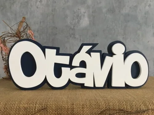 Nomes em mdf - Sobreposição