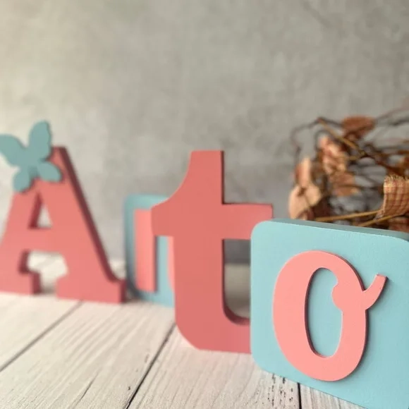 Blocos Nome Borboleta Decoração de Quarto de Bebê e Infantil